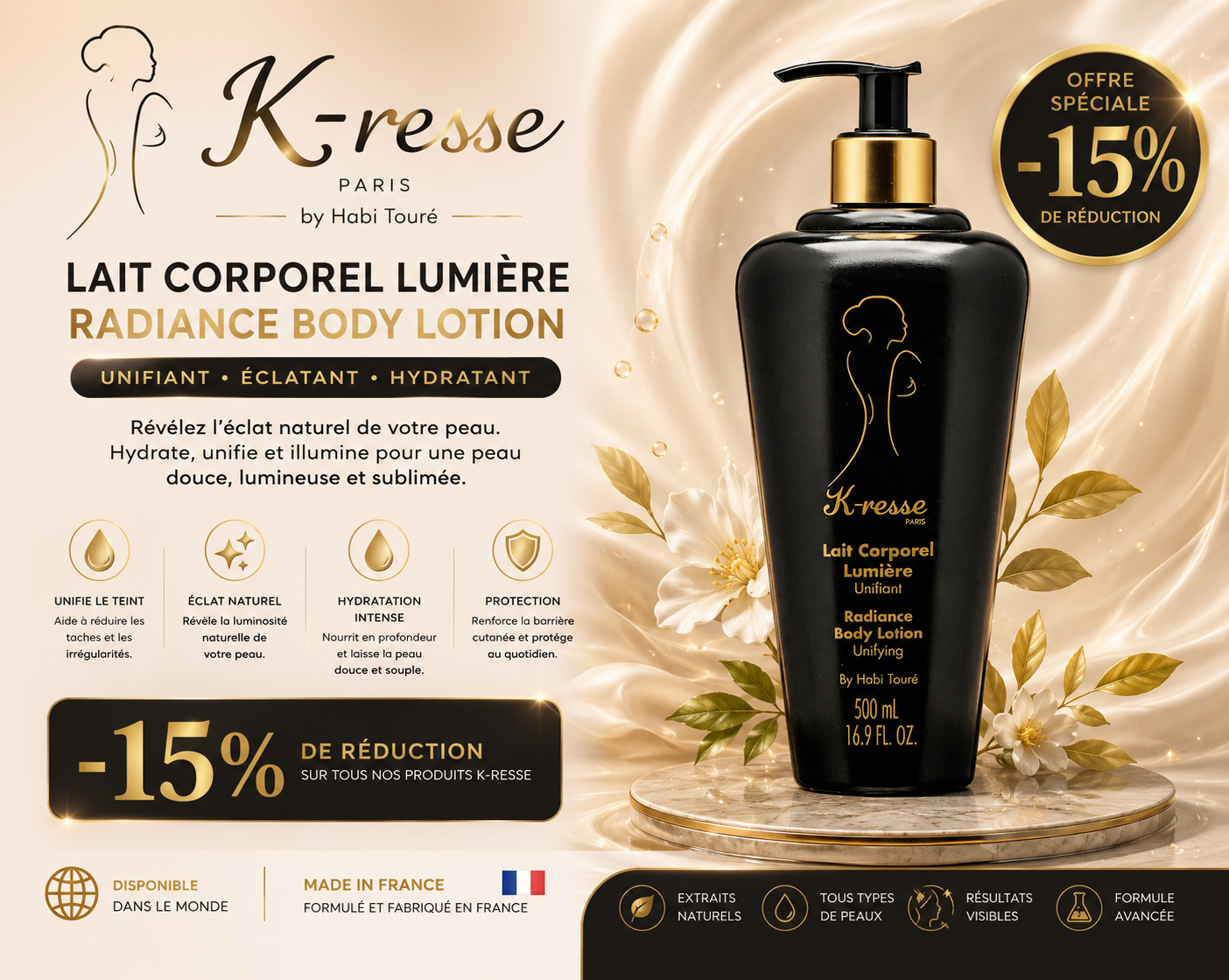 Bannière produit lait corporel Kresse